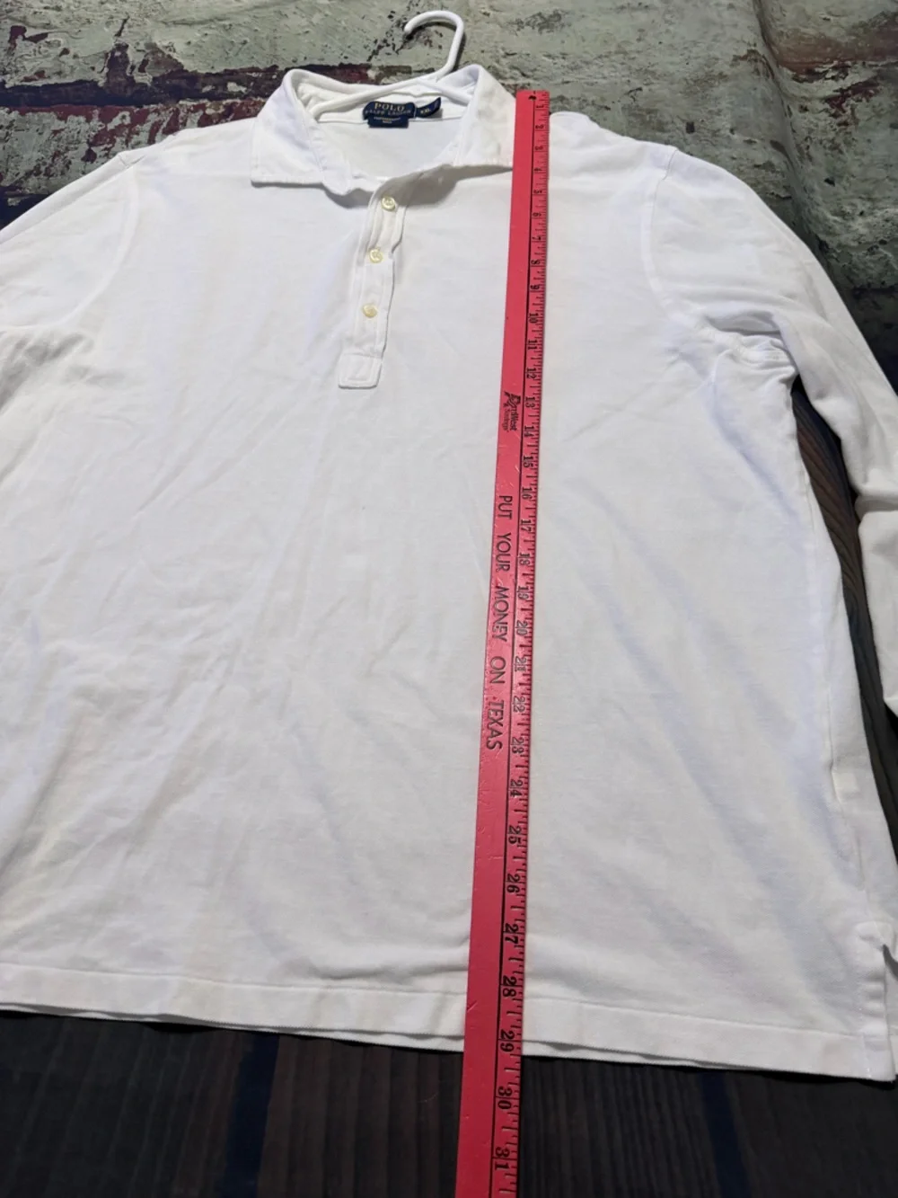 Ralph Lauren White Long-Sleeve Polo with Embroidered Pony